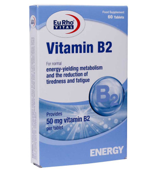 قرص ویتامین B2 یوروویتال مدل 50 میلی‌گرم بسته 60 عددی