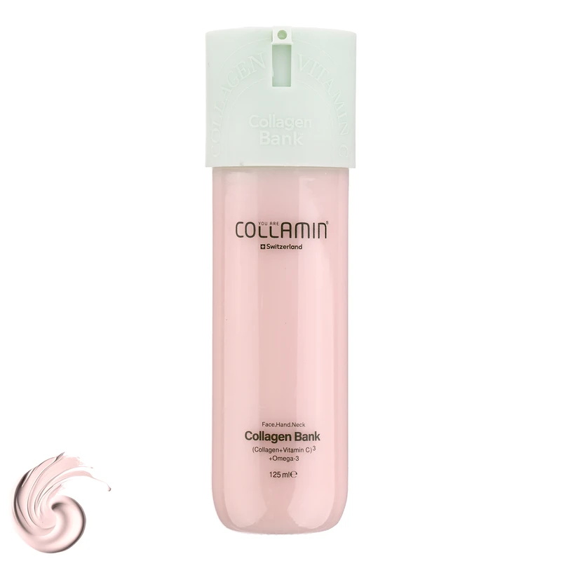 کرم مرطوب کننده صورت و گردن کلامین مدل collagen bank حجم 125 میلی لیتر