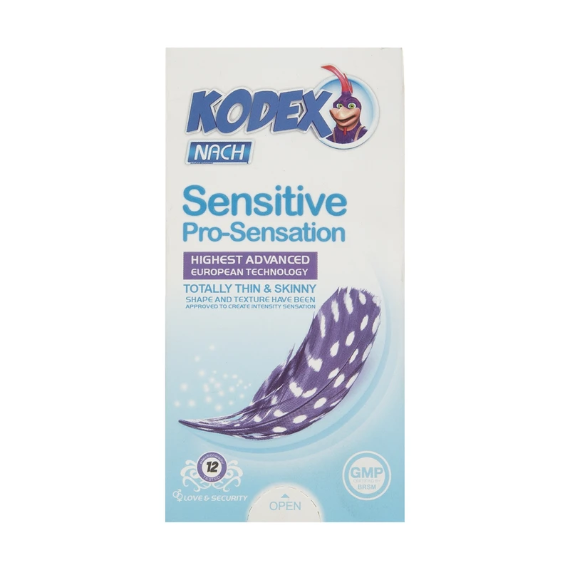 کاندوم لاتکس ناچ کدکس مدل Sensitive Pro-Sensation بسیار نازک بسته 12 عددی