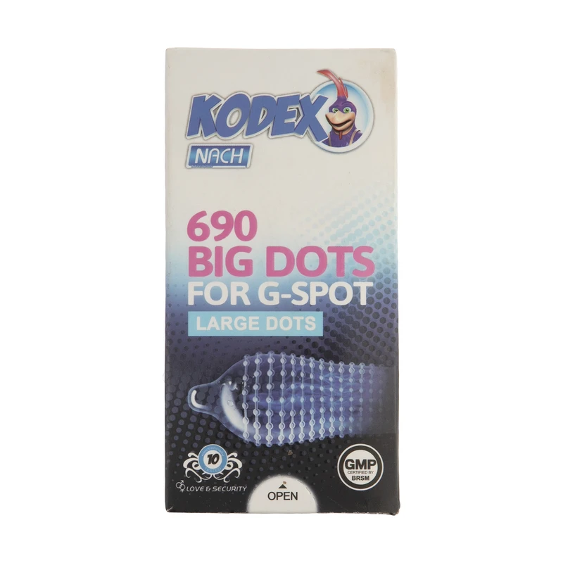کاندوم خاردار ناچ کدکس مدل BIG DOTS بسته 10 عددی